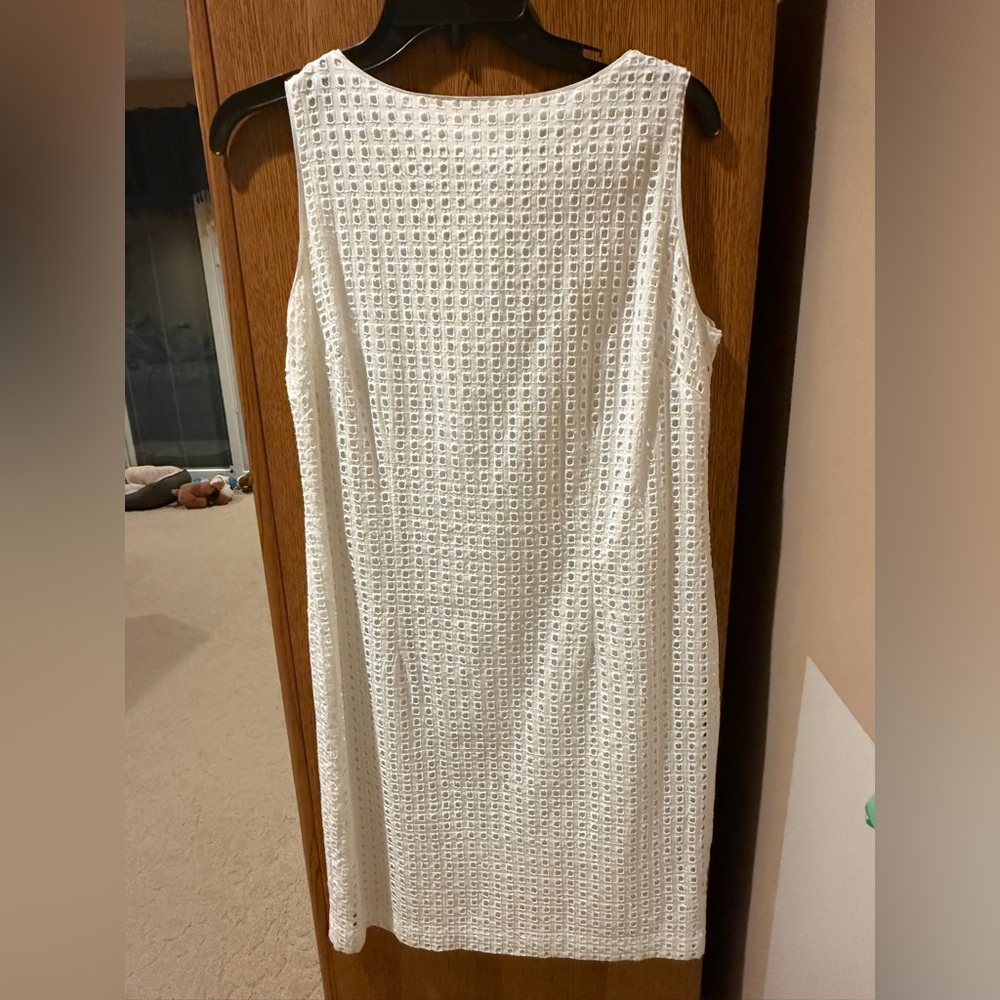 Liz Claiborne White Eyelet Sleeveless Dress
